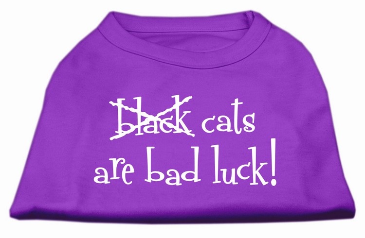 Black Cats are Bad Luck Screen Print Shirt Purple M